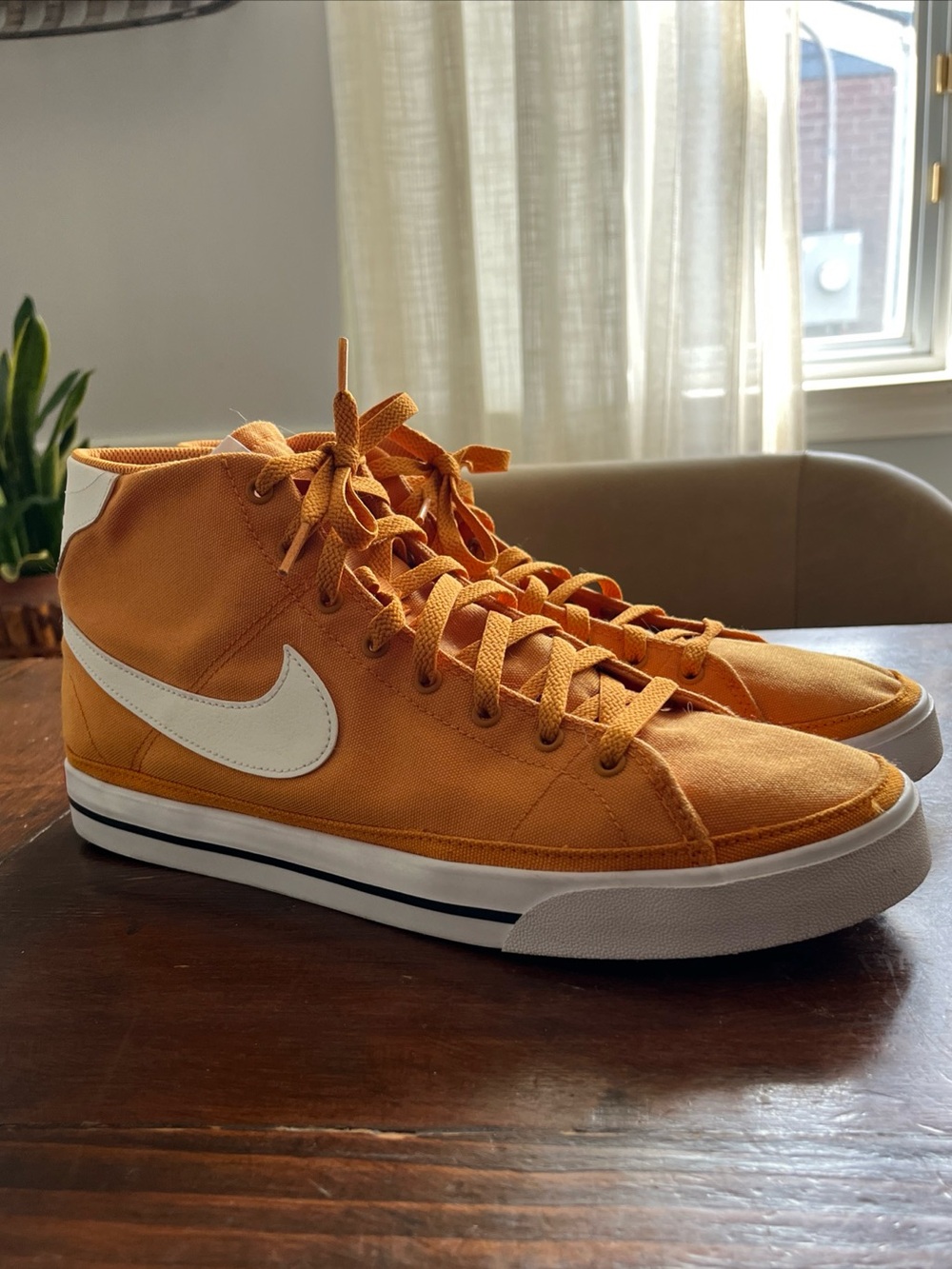 Nike Court Legacy Canvas Mid Light Curry/Team Orange Shoes Men’s Size 13